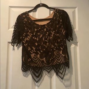 EXPRESS cropped illusion top